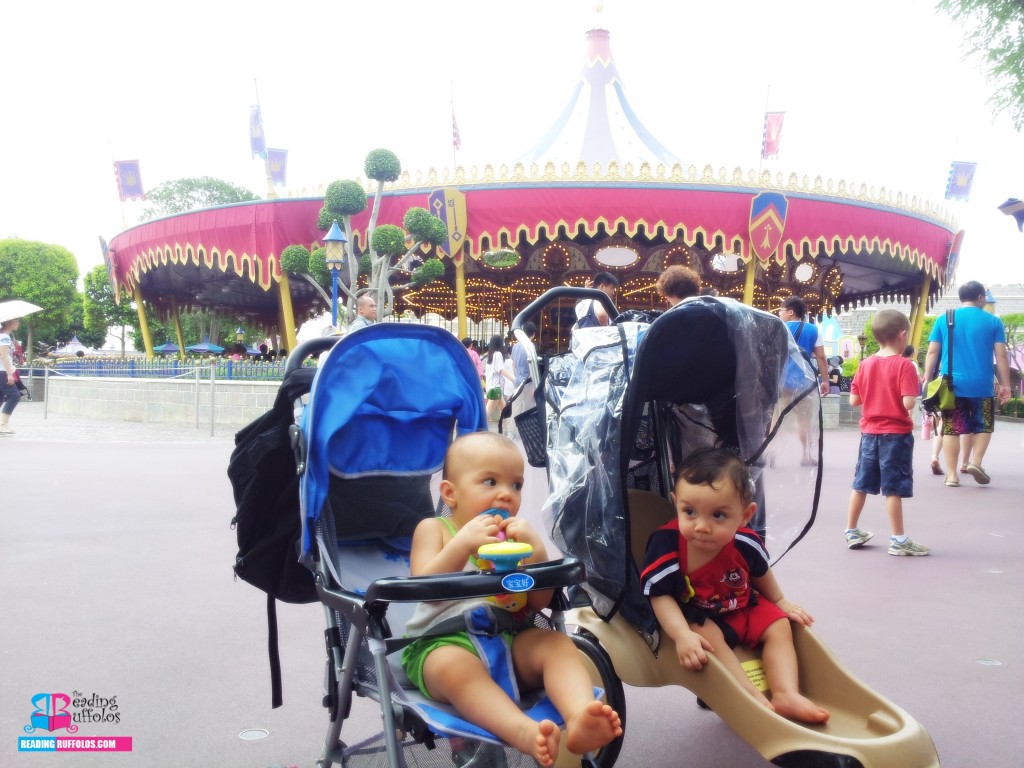 CIRCLES. Resting after riding Cinderella's Carousel. 